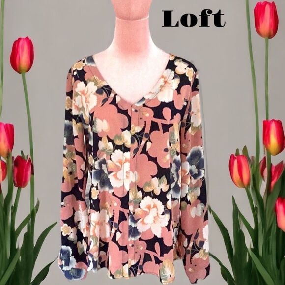 LOFT Tops - LOFT OUTLET BLOUSE TOP SMALL BRIGHT FLORAL